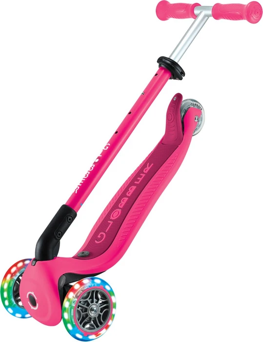 Globber Go Up Active Lights Kickboard fuchsia pink