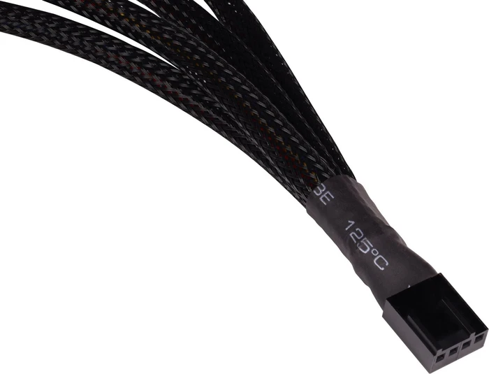 Alphacool 4-Pin auf 4x 4-Pin Verteiler, sleeved, 30cm, schwarz