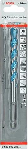 Bosch Professional HEX-9 MultiConstruction Mehrzweckbohrer, 10x60x150mm, 1 Stück