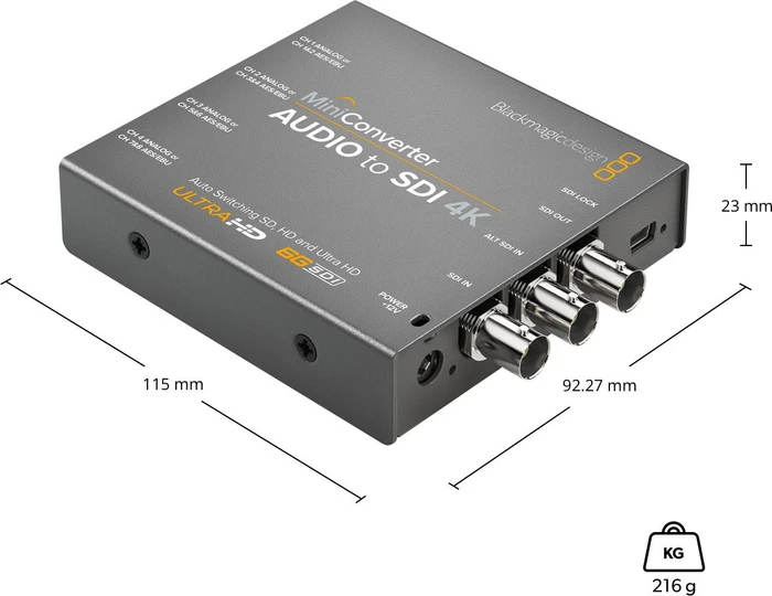 Blackmagic Design MiniConverter Mini Converter Audio to SDI 4K