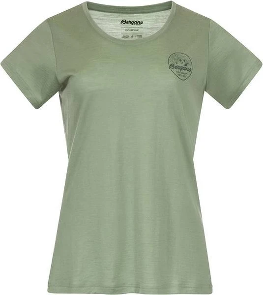 Bergans Graphic Wool Tee Funktionsshirt kurzarm jade green/dark jade green (Damen)