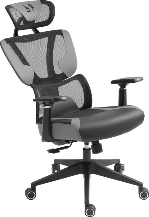 L33T-Gaming FuzionX Ergo Mesh Fabric Gamingstuhl, grau