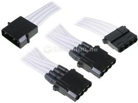 BitFenix Alchemy 4-Pin Molex auf 3x 4-Pin Molex 55cm, sleeved weiß/schwarz (BFA-MSC-M3MWK-RP)