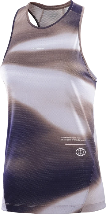 Salomon Shakeout Core Graphic Laufshirt ärmellos etherea/astral aura/cosmic sky (Damen)