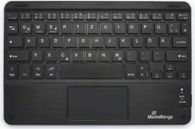 MediaRange kompakte Funk-Tastatur mit 64 Tasten und Touchpad, schwarz, Bluetooth, DE (MROS130)