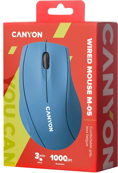 Canyon W-05 Wired Mouse hellblau, USB
