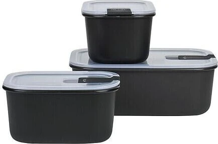 Mepal EasyClip rechteckig Aufbewahrungsbehälter-Set nordic black, 3-tlg.