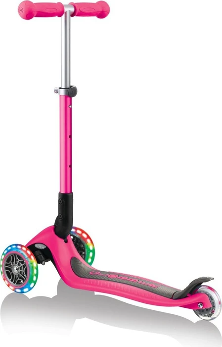 Globber Foldable Lights Kickboard fuchsia pink