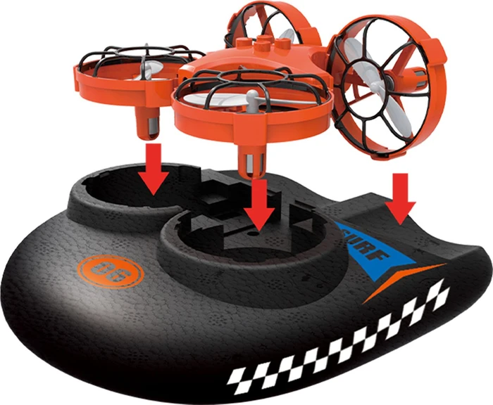 Amewi Trix 3in1 Drohne Luftkissenfahrzeug orange