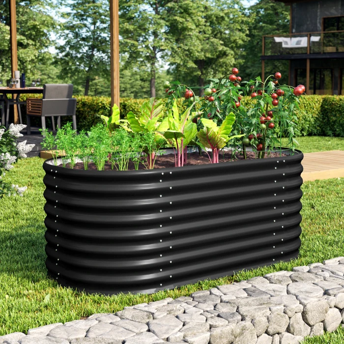 Vitavia Terra 630 Basic Hochbeet oval 162x82cm schwarz