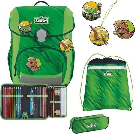 Scout Scout Neo DIN Dino Rex Schultaschen-Set, 4-tlg.