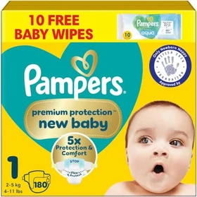 Pampers Premium Protection Gr.1 Einwegwindel, 2-5kg, 180 Stück