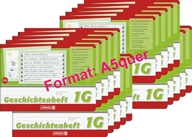 Brunnen Geschichtenheft Lineatur 1G, A5 quer, liniert, grün, 16 Blatt