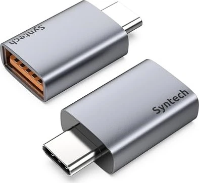 Syntech USB-Adapter, USB 3.1, 10Gb/s, USB-A 3.1 [Buchse] auf USB-C 3.1 [Stecker], Gray, 2er-Pack
