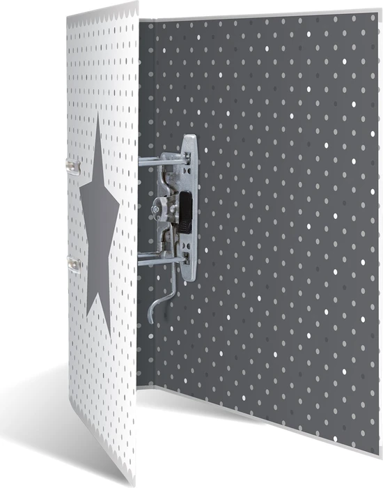 Herma Ordner 2-Ring mit Motiv, 70mm, A4, Stars Weiß gepunktet, 10er-Pack