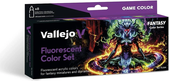 Vallejo Game Color Fantasy Color Series Fluorescent Color Set Farbset, 8-tlg.