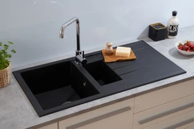 Respekta Houston 1000x500mm Einbau Becken reversibel schwarz