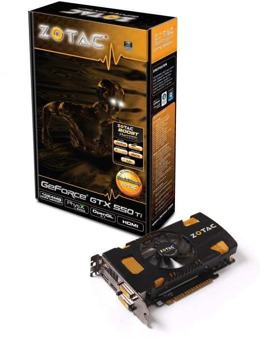 Zotac GeForce GTX 550 Ti, 1GB GDDR5, 2x DVI, HDMI, DP