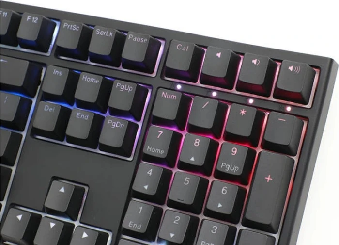Ducky One 2 RGB PBT, LEDs RGB, schwarz, MX SILENT RGB RED, USB, US