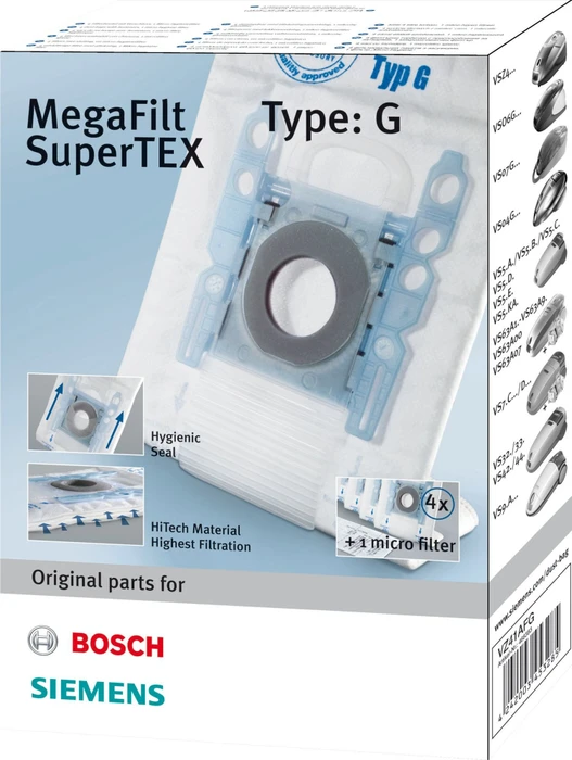 Siemens VZ41AFG Type G MegaFilt SuperTEX Staubbeutel-Set