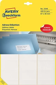 Avery-Zweckform Adressetiketten Sonderformat, 67x38mm, weiß, 20 Blatt (420 Etiketten)
