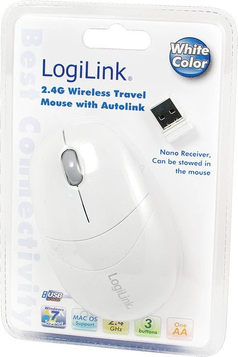 LogiLink Optical Wireless Mouse weiß, USB