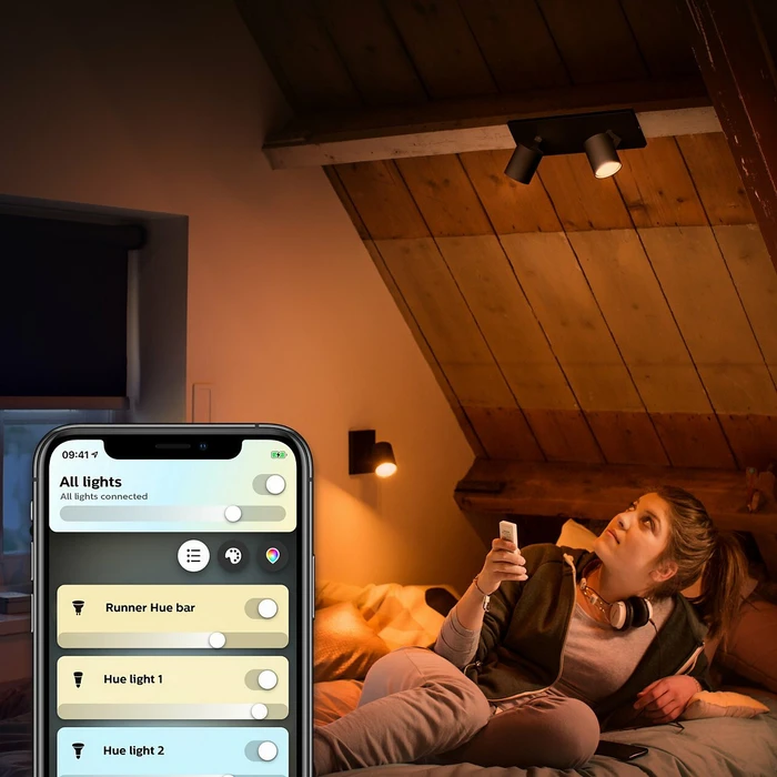 Philips Hue White Ambiance Runner Spot 2-flammig schwarz
