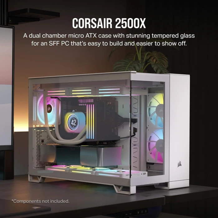 Corsair 2500X, weiß, Glasfenster