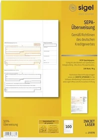 Sigel SEPA Überweisung, A4 quer, 100 Blatt