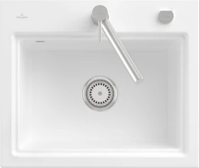 Villeroy & Boch Subway Style 60 S Einbau Becken mittig mit Ablauffernbedienung stone white