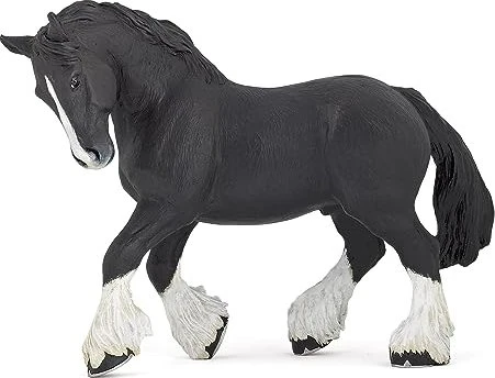 Papo Pferde, Fohlen und Ponys - Schwarzer Shire Hengst