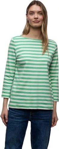 Street One Gestreiftes Shirt langarm arcadia green (Damen)