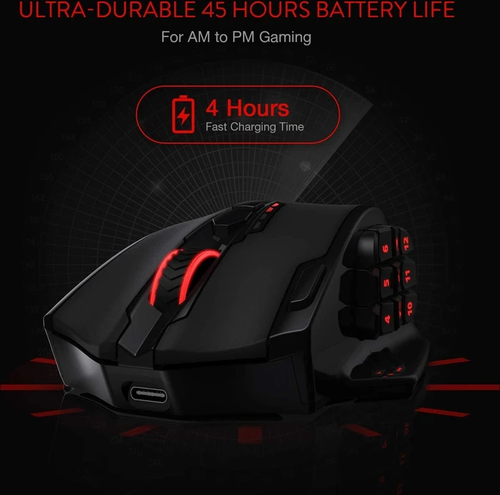 Redragon M913 Impact Elite Wireless RGB MMO schwarz, USB