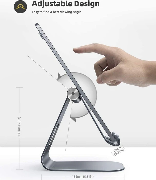 Lamicall Tablet Stand S, Aluminium Tablet- und Smartphone-Ständer, Tablet-Stand 4-13", grau, verstellbar