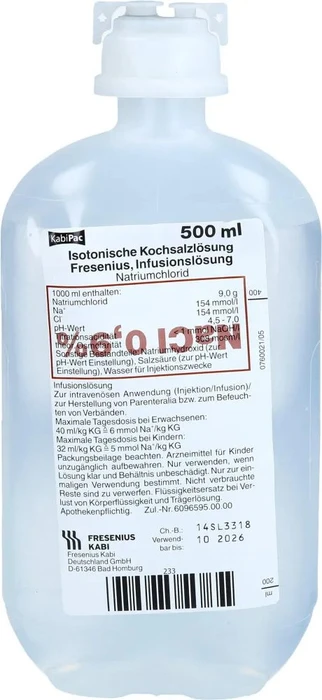 Fresenius Isotonische Kochsalzlösung, 5l (10x 500ml)