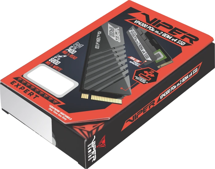 Patriot Viper VP4300 2TB, M.2 2280 / M-Key / PCIe 4.0 x4, Kühlkörper