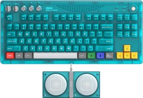 8BitDo Retro 87 Mechanical Keyboard - N64 30th Collection, Clear Blue, Cloud Gray Linear, USB/Bluetooth, US (RET00939)
