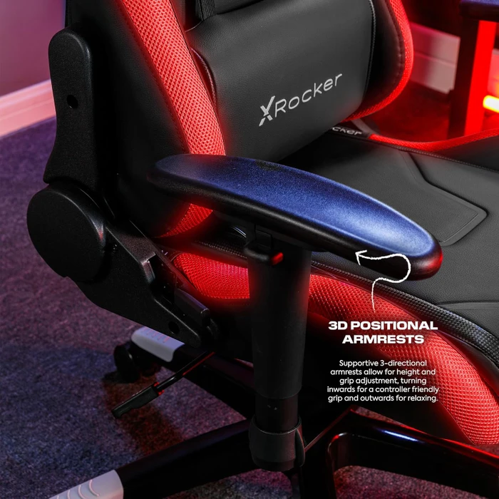 X Rocker Agility Compact RGB Esports Gamingstuhl für für Kinder/Jugendliche, schwarz/weiß