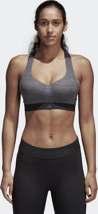 adidas Stronger For It Racer-Back Heather Sport-BH dark grey heather/black (Damen)
