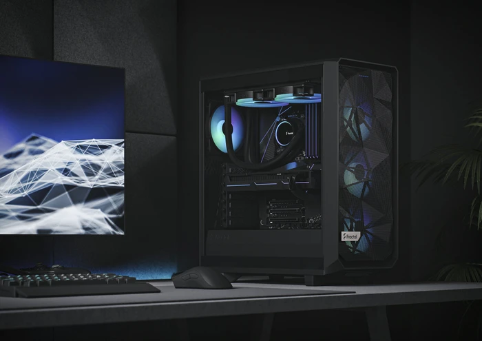 Fractal Design Meshify 2 Compact RGB Black TG Light Tint, Glasfenster