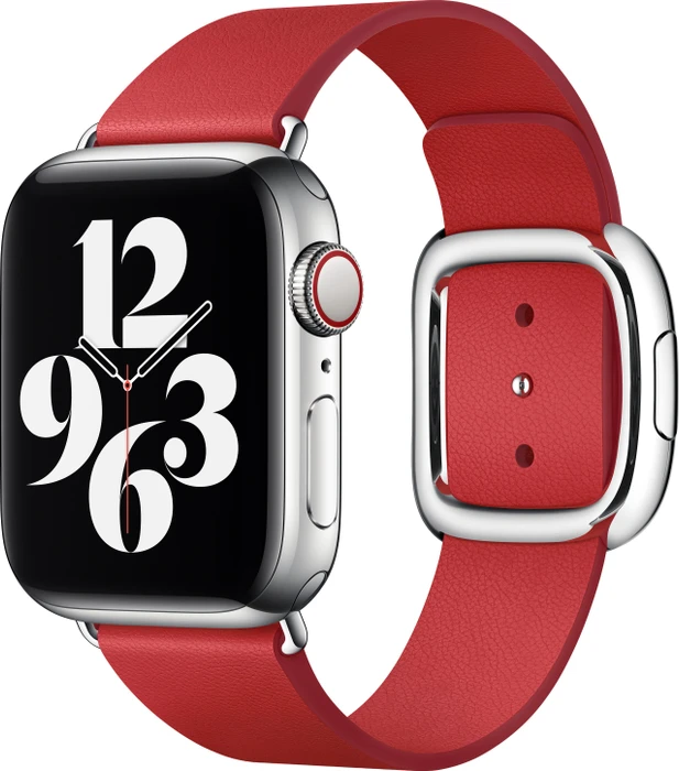 Apple modernes Lederarmband Small für Apple Watch 40mm scharlachrot