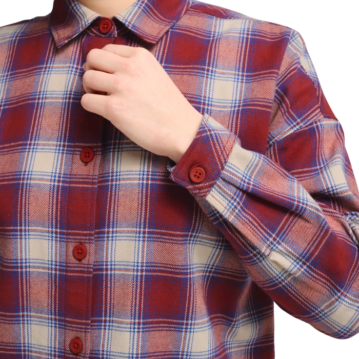 Jack Wolfskin Baja Flannel Hemd langarm check merlot (Damen)