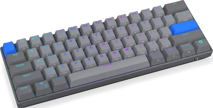 Endorfy Thock V2 Compact Wireless, PBT, grau, LEDs RGB, hot-swap, Endorfy YELLOW, USB/Bluetooth, US
