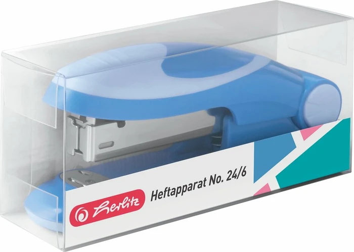 Herlitz Heftapparat 24/6 Ergonomie klein, Baltic Blue