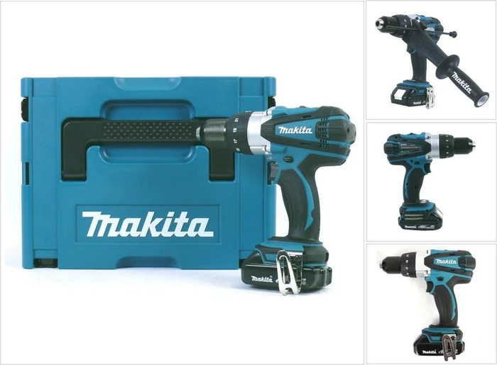 Makita DHP458Y1J Akku-Schlagbohrschrauber inkl. MAKPAC + Akku 1.5Ah