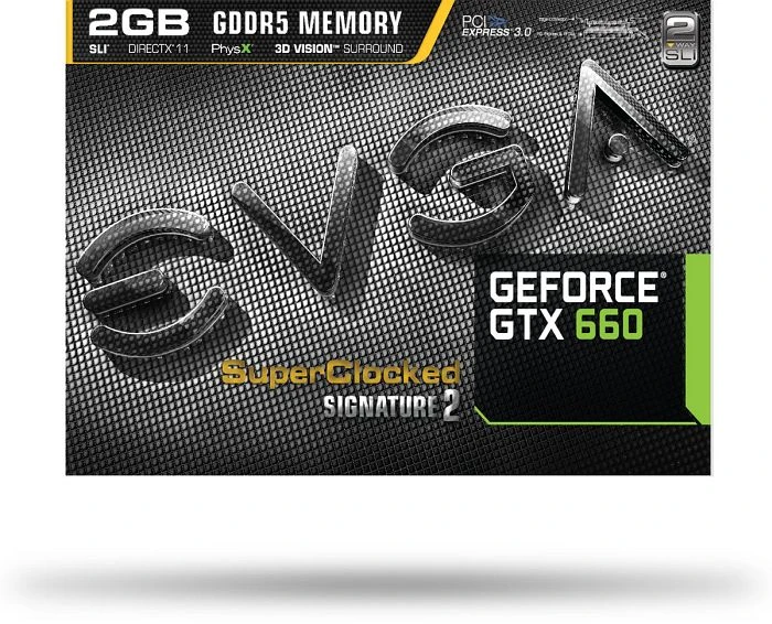 EVGA GeForce GTX 660 Superclocked Signature 2, 2GB GDDR5, 2x DVI, HDMI, DP