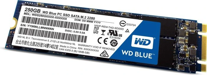 Western Digital WD Blue PC SSD 250GB, M.2 2280 / B-M-Key / SATA 6Gb/s