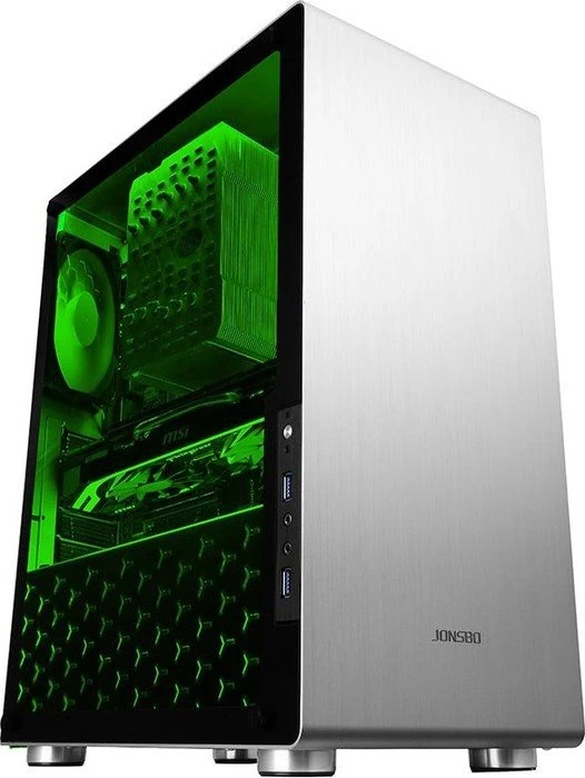 Jonsbo U4, silber, Glasfenster