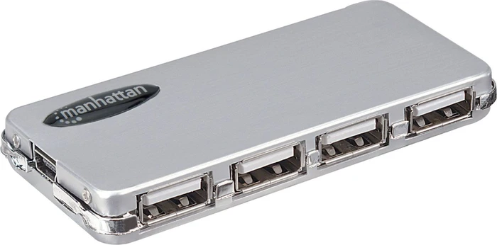 Manhattan Micro USB-Hub, 4x USB-A 2.0, USB 2.0 Mini-B [Buchse]