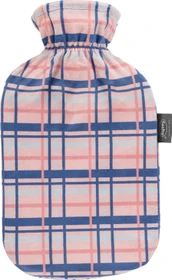 Fashy Wärmflasche mit Flauschbezug Karo rosa